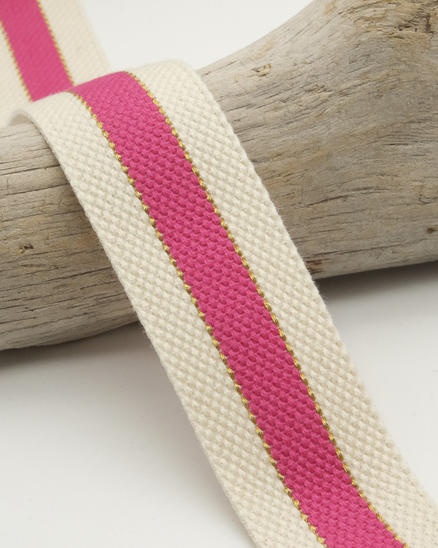 Sangle Coton Lurex Bicolore Fuchsia - Maison Klem